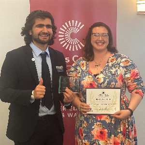 Ahmad Hilal Abid and Emily Hall were recognized as the President’s Student Civic Leadership Award recipients for Edmonds College on Friday. (photo courtesy of WACC)