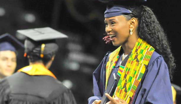 Graduate at commencement