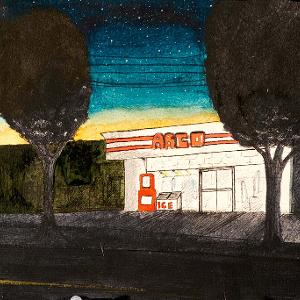 Caroline Monson - Gas Station (Watercolor, Ink)