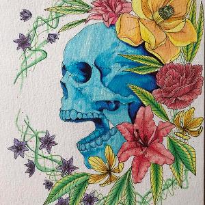 Danni Hulen - Life/Death (Watercolor, Ink)