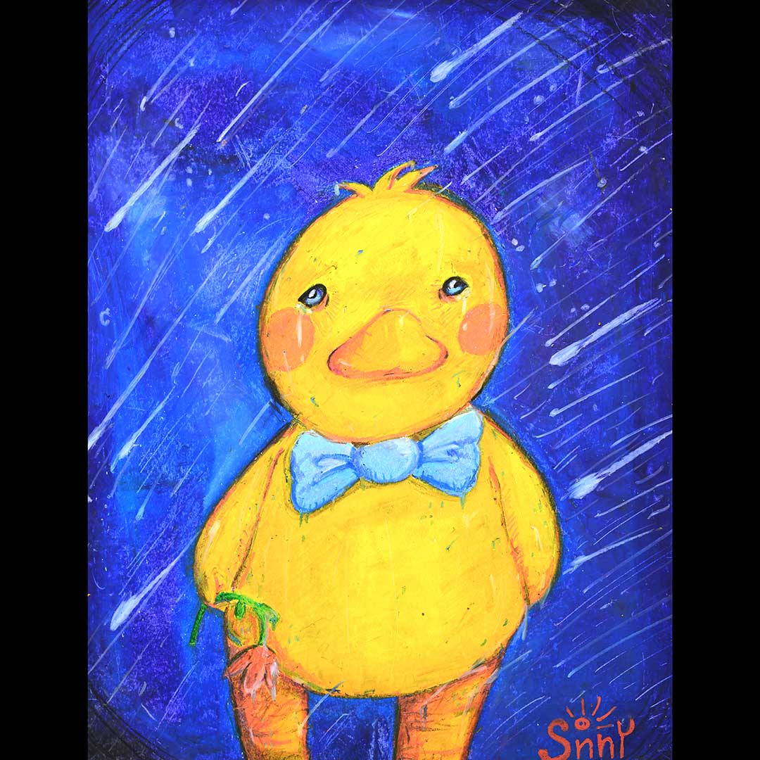 Sonny May, Oil Pastels, Sad Duck