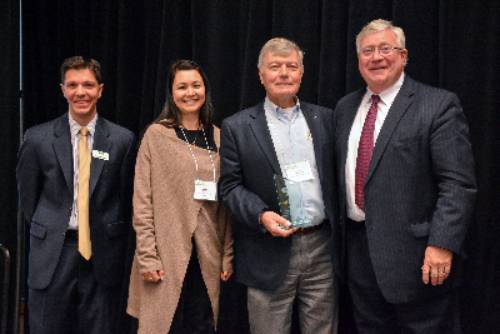 Left to right: George Kosovich, Assistant Superintendent, Verdant Health Commission, Tonya Drake, Edmonds CC Vice President for College Relations and Advancement, Steve Pennington, Edmonds CC Foundation Board Member, and Bob Drewel, the conference’s Master of Ceremonies and Senior Advisor to Interim President at Washington State University North Puget Sound in Everett 
