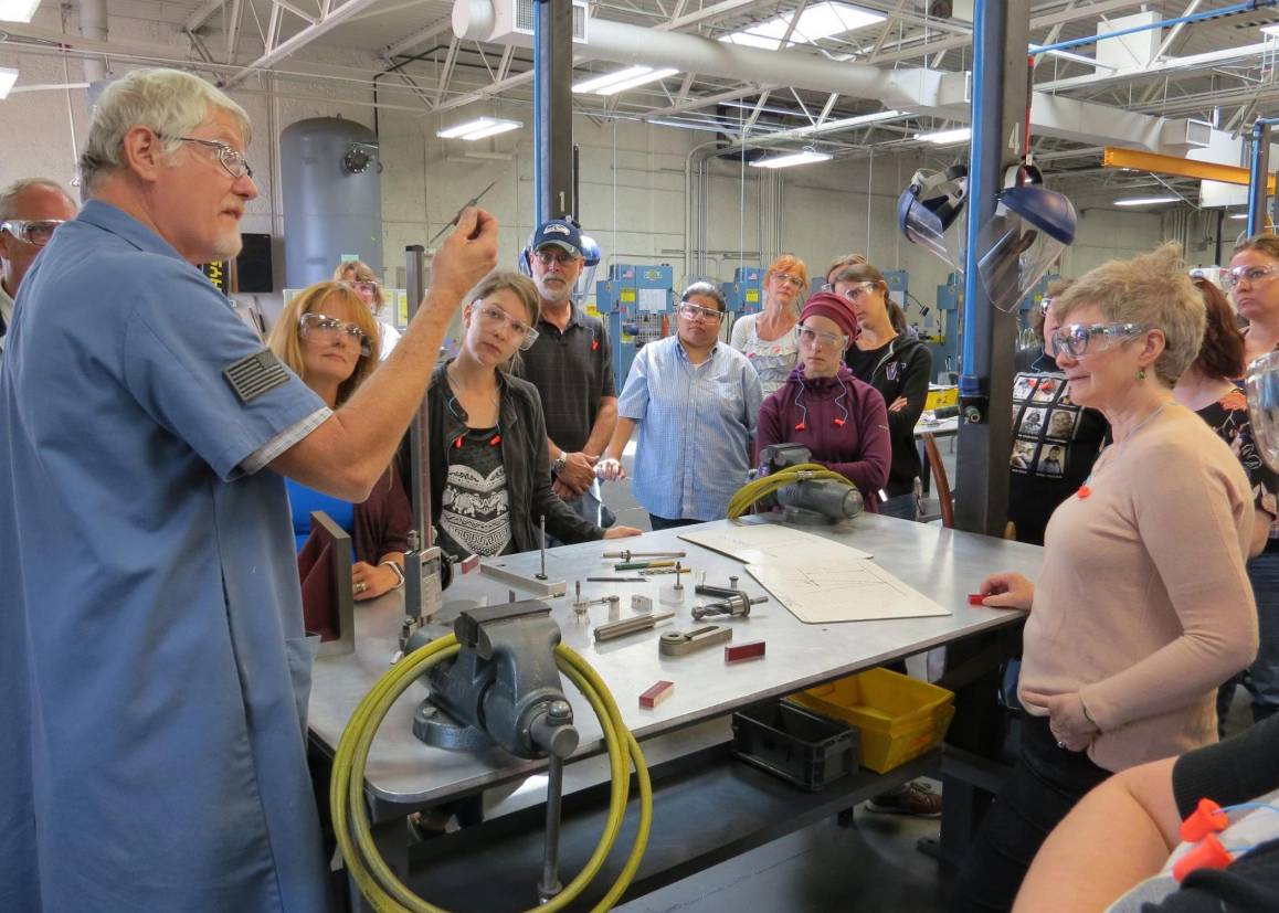 Ron Fronheiser, facilitator for the Advanced Manufacturing Skill Center, teaches and trains students in the latest aerospace manufacturing techniques.