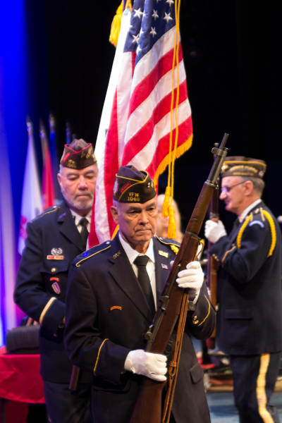 VFW flag procession