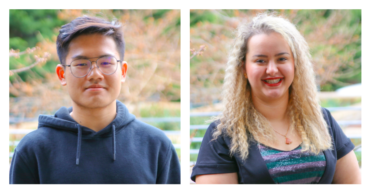 All-Washington Academic Team members Hayden Tran (left) and Bahareh Rouhijahromi (right)