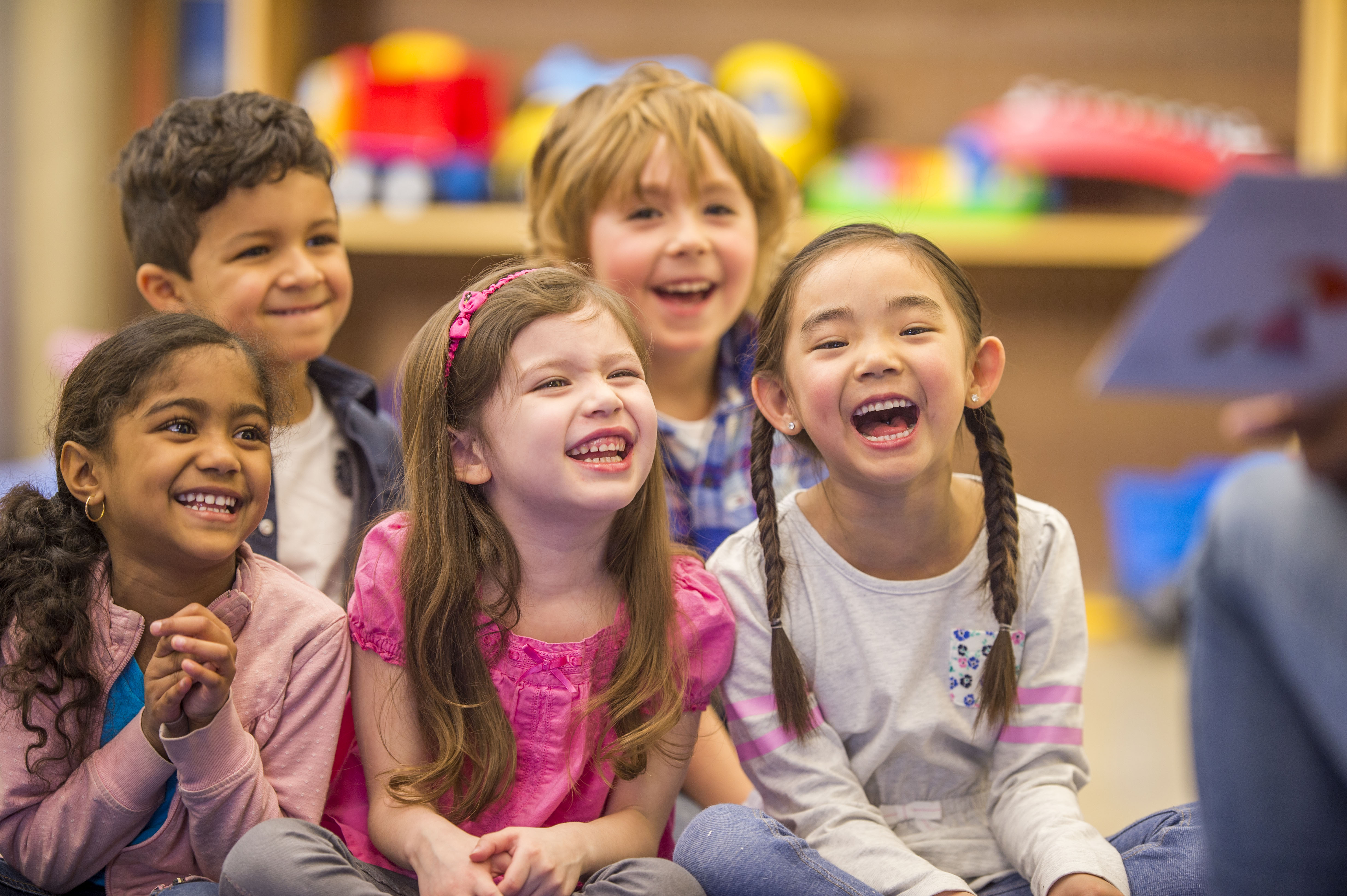 Children laughing at child care center