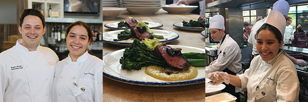 (from left) Chef Bryan Brooks and Irma Jimenez. Photo courtesy: Middle, Dining at Microsoft