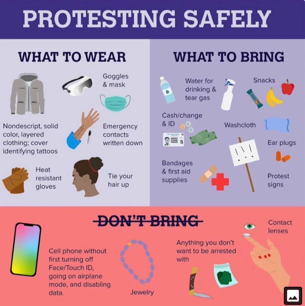 Protesting safety tips