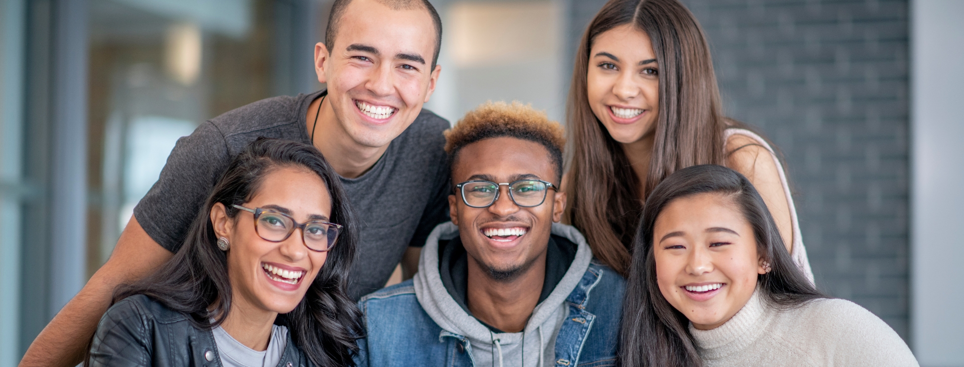 Students smiling at camera