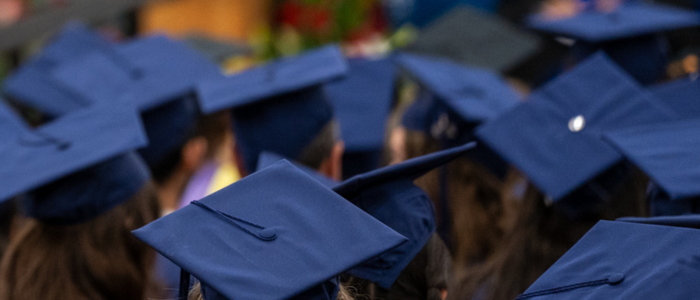 Students at commencement ceremony