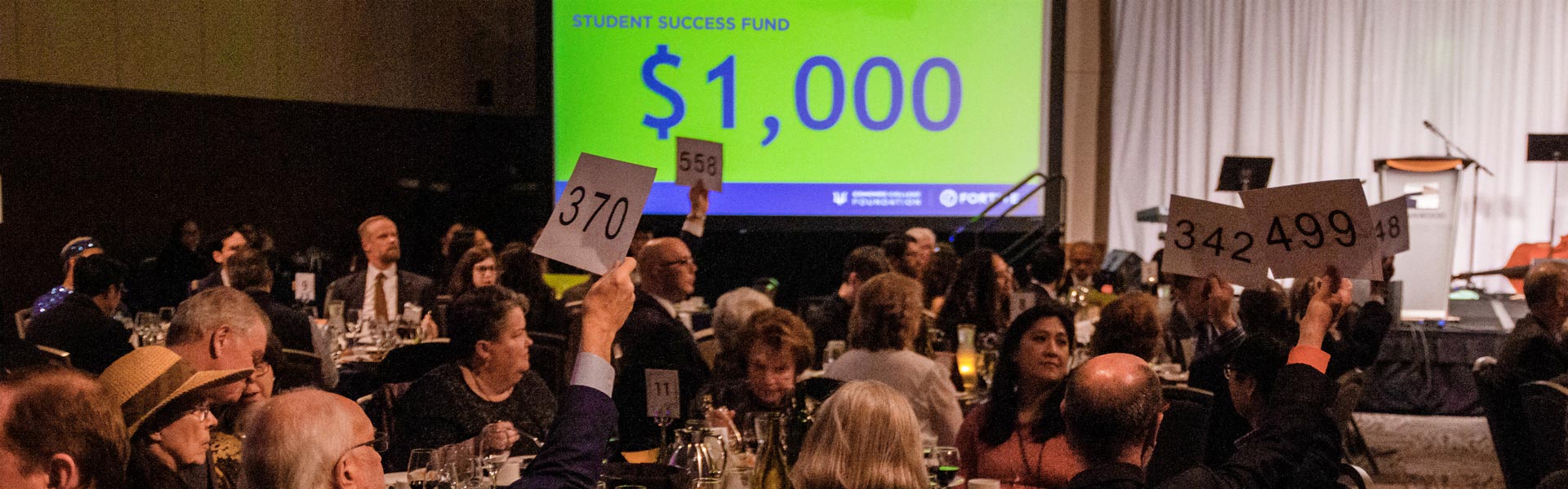 Foundation gala attendee raising money