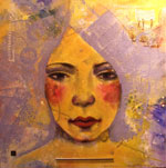 Femina 24x24 Acrylic, metal and latex paint on canvas, 2011 by Tracy Felix Fraker