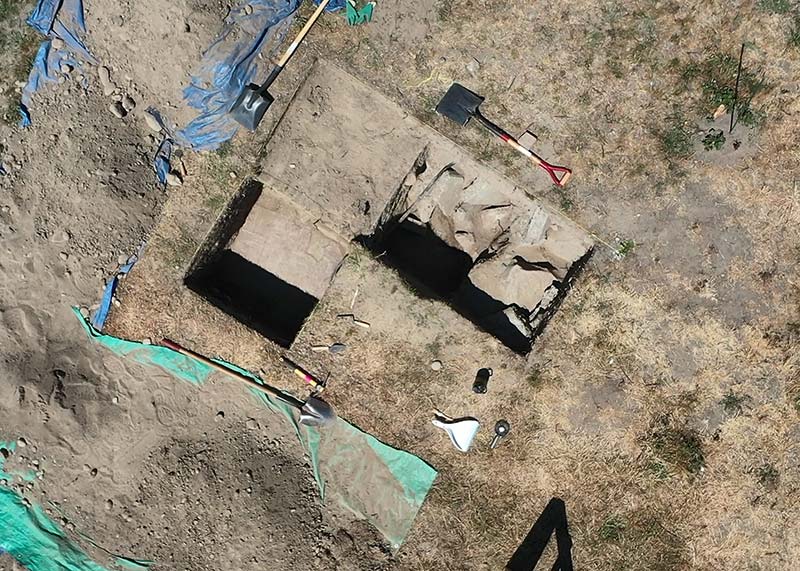 Aerial photo of the dig