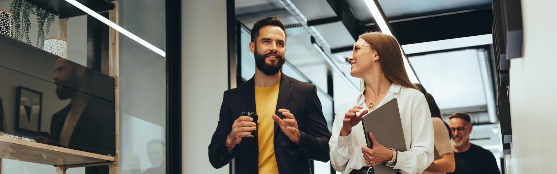 Business partners walking