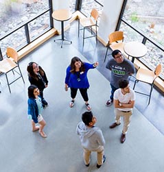 Students on a campus tour