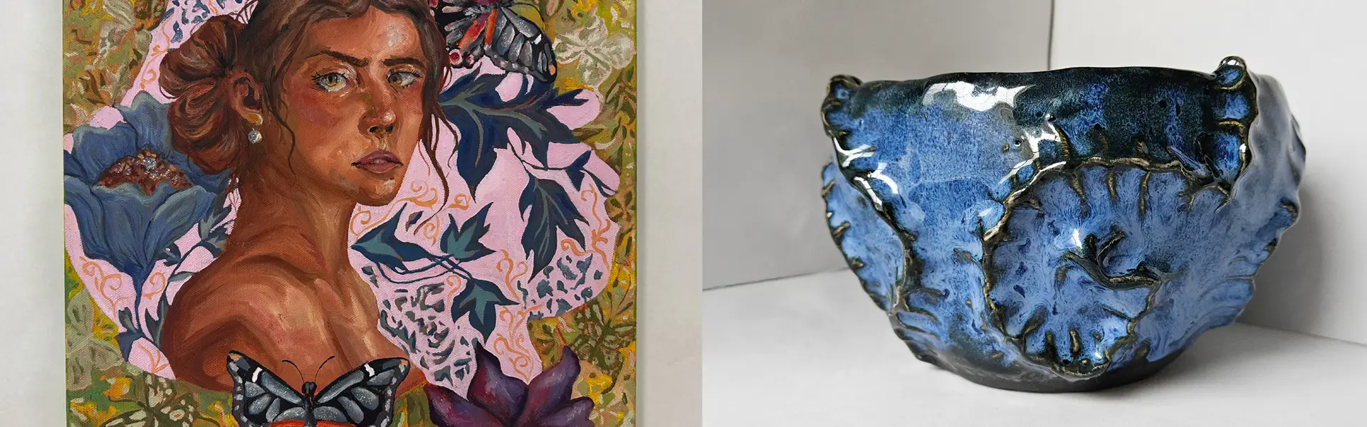 Painting and pottery from the student show
