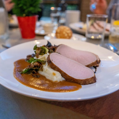 Plate with food at the College Cafe