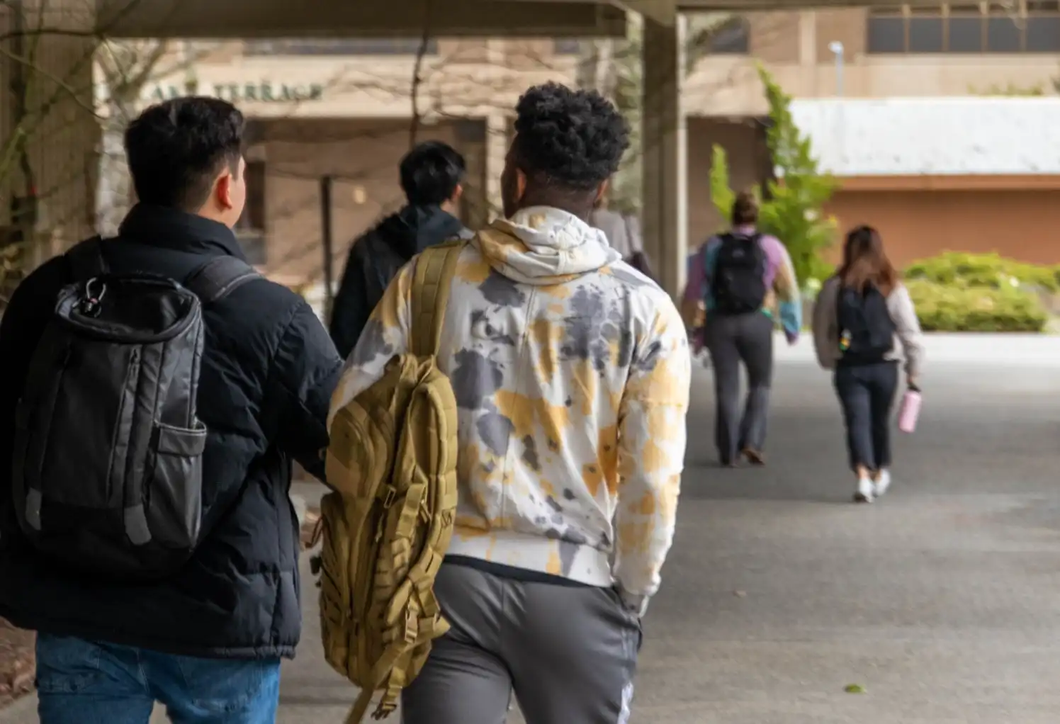 Students walking on campus