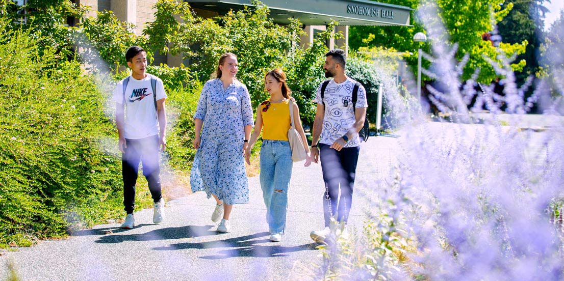 Students in Hazel Miller Hall