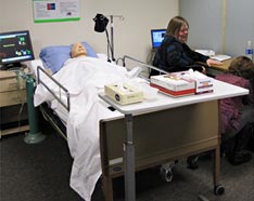 Nurse assistant working with patient