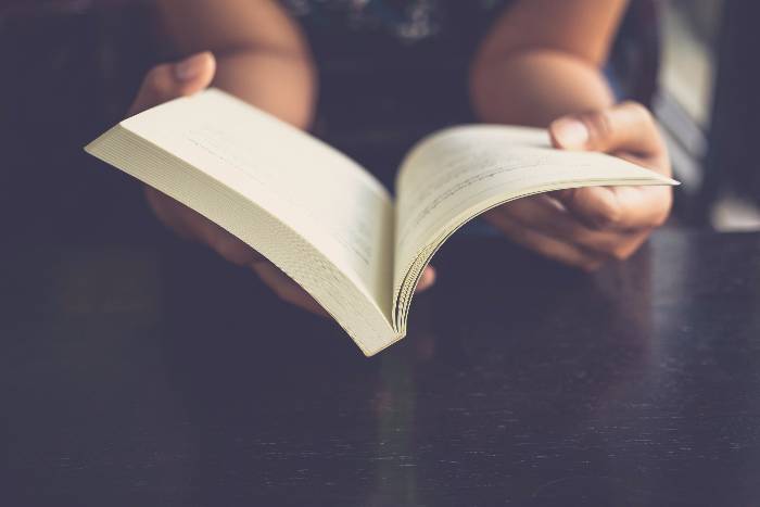 Person reading book