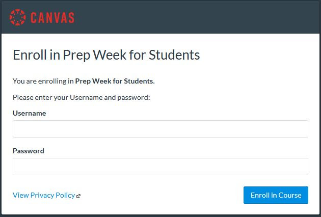 Prep week enroll dialog box