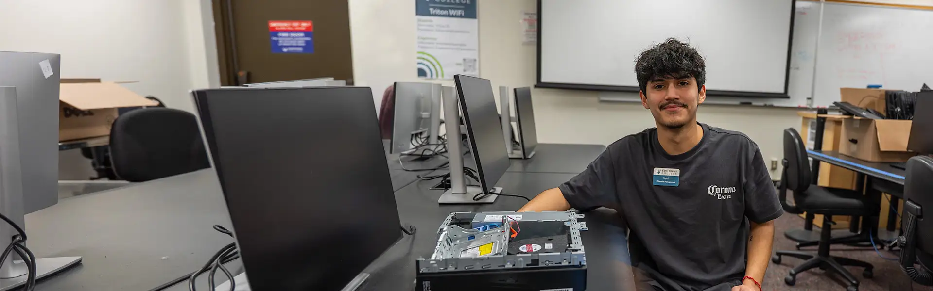 IT technician working on a computer