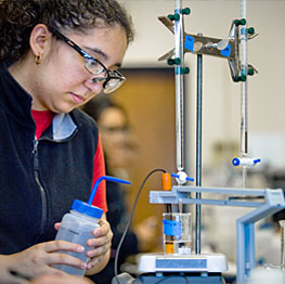 Chemistry Student mixing Chemicals