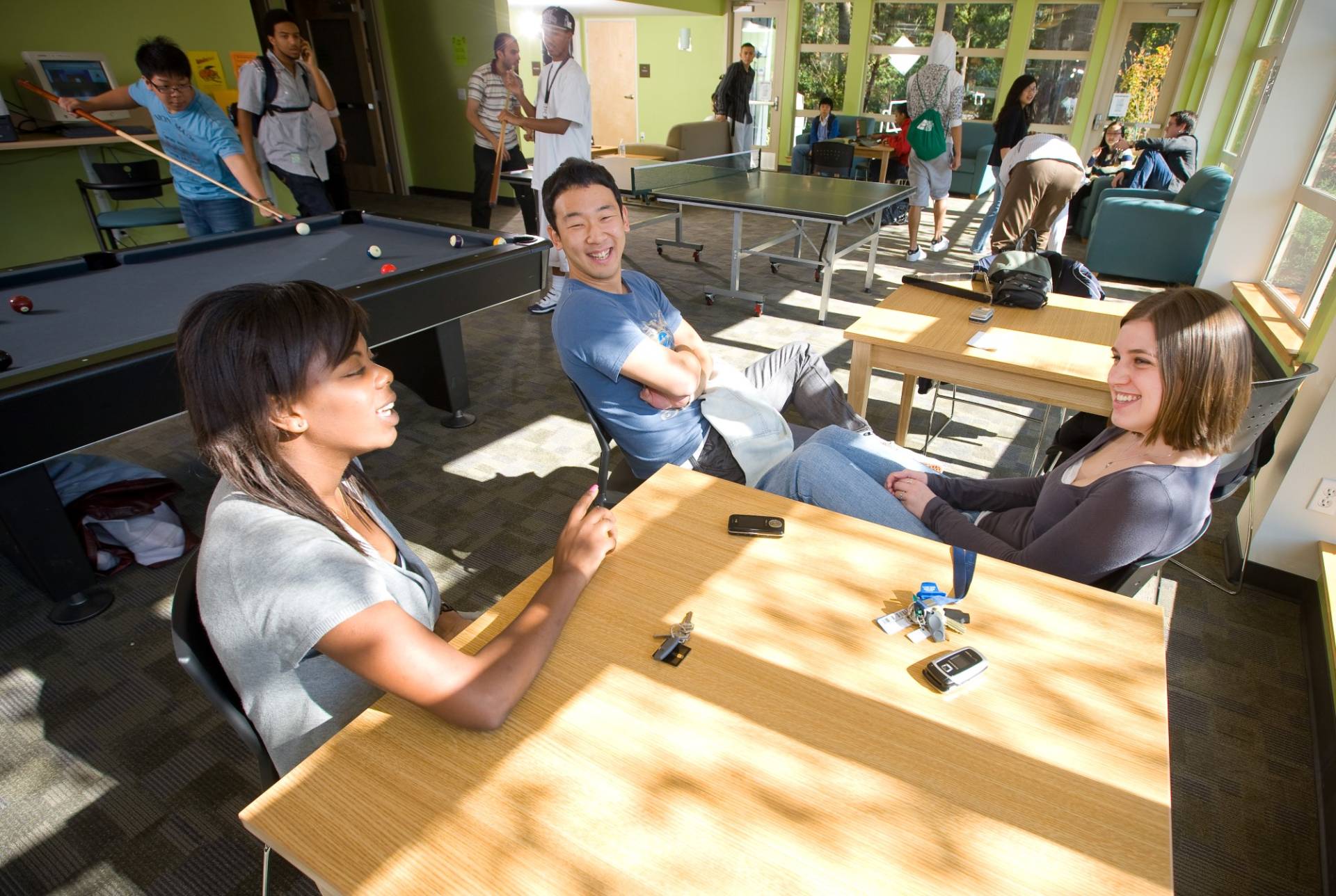 Students playing games