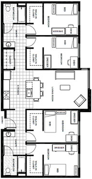 Rainier Place 4 Bedroom Apartment Floor Plan