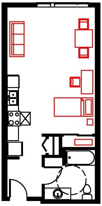 Triton Court Studio Apartment Floor Plan