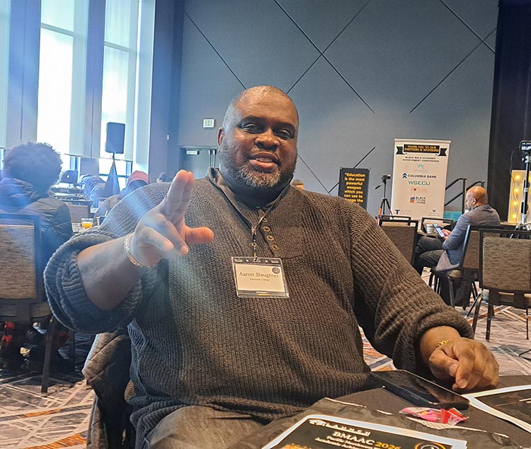 Student at Takeoff for Student Success Scholars conference