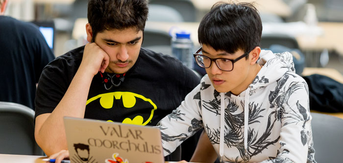 Students studying